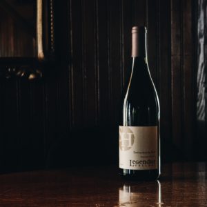 bottle of shoalwater red in shelburne dining room